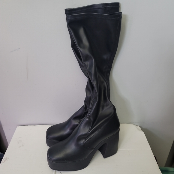 Steve Madden Phoenix Platform Faux Leather Knee High Boots - Picture 6 of 12